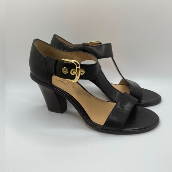 Joan & David Shoes - Circa Joan & David Women”s DIMORASHA Black Leather T- Strap Heels Size 7.5
